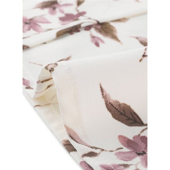 New Allegra K Women's Floral Print V Neck Office Long Sleeve Blouse, S - Picture 4 of 5